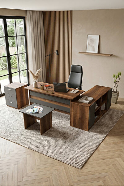 Yurudesign Vario ABCF Ofis Büro Masa Takımı Barok-Antrasit