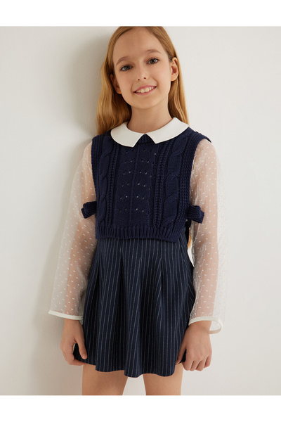 Koton guler rotund Pulover crop cu detalii tricotate cu detaliu de fundătură ...