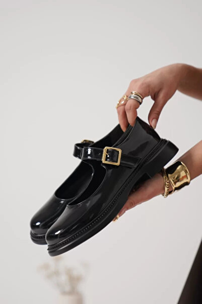 FREEDOM STOREE Pantofi Mary Jane cu detaliu cu cataramă din piele lacuită nea...