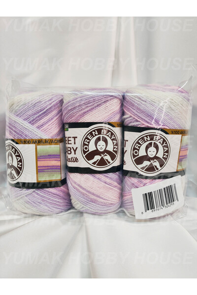 Ören Bayan Sweet Baby Batik Marbled Hand Knitting Yarn (3 Pieces) - Color: 332