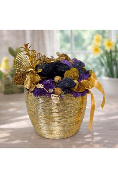 velve Aranjament Glitter, trandafir criogenat, hortensie si licheni naturali,...