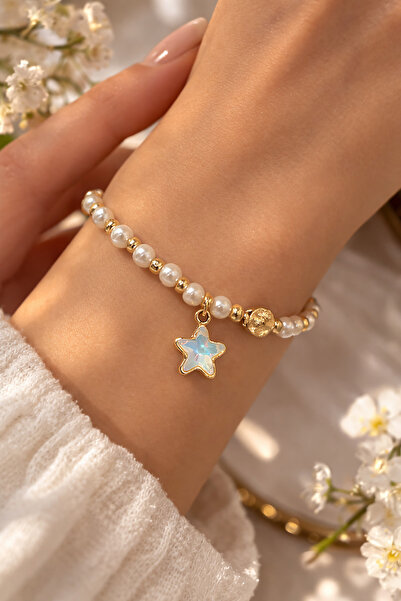 MakeWell Sea Shell Moon Rose Butterfly Star Heart Figured Bracelet Natural Sh...