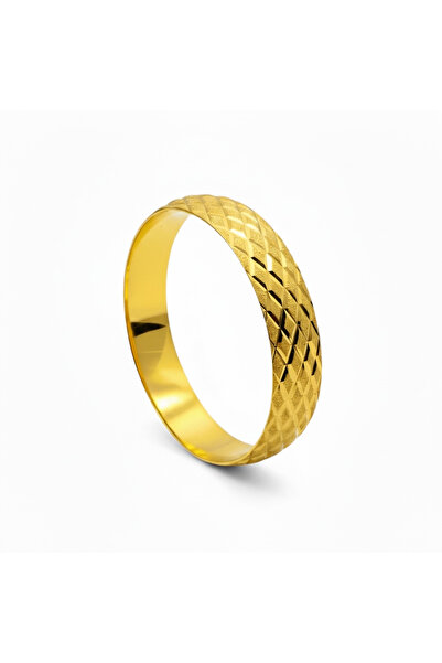 CAXBERN 22 Ayar Altın Kaplama Baklava Desen 1 Adet Bilezik