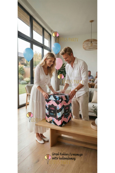 LOTUS PARTY Cinsiyet partisi Tahmin Kutusu Bebek Cinsiyet Partisi Kutusu Mavi...