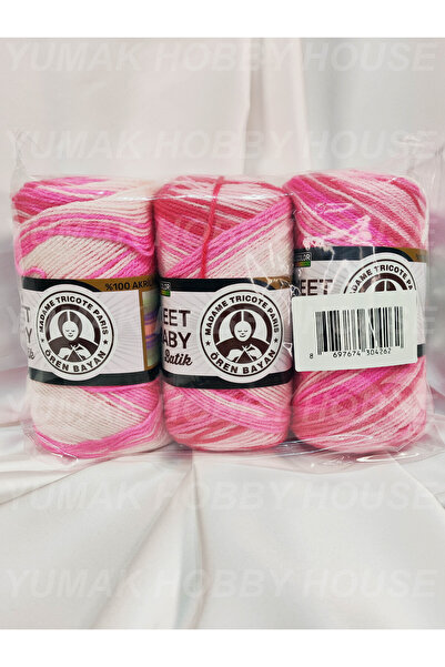 Ören Bayan SWEET BABY BATİK Ebruli El Örgü İpi (3 Adet) - Renk: 325