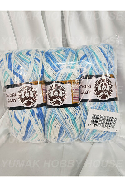 Ören Bayan FAVORİ BABY Ebruli El Örgü İpi (3 Adet) - Renk: 654