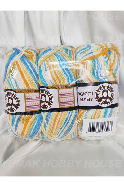 Ören Bayan FAVORİ BABY Ebruli El Örgü İpi (3 Adet) - Renk: 653