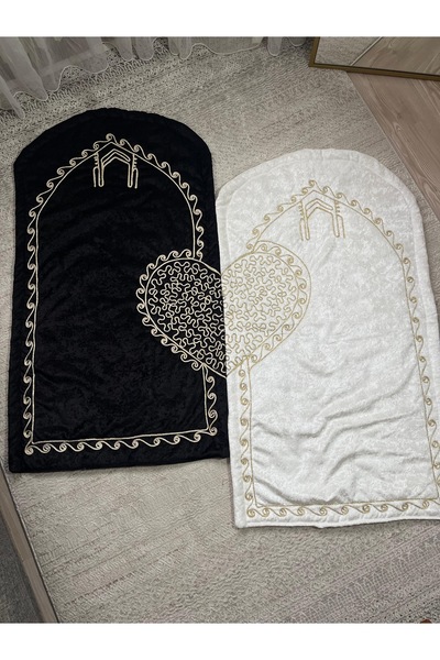 Emy Kalpli Konforlu Seccade Eşli Çift Seccadesi 2 Tesbihli Gelin Damat Bohças...