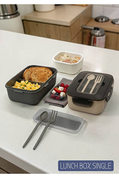 Herza House 2-Compartment Portable Meal Container - Nutrition Container - Lun...