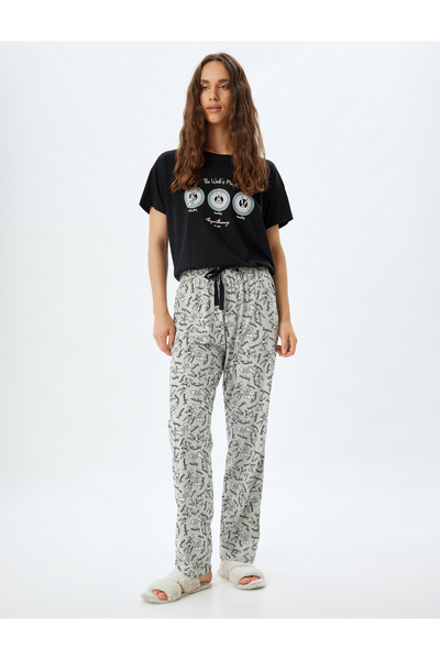 Koton طقم بيجامة قطنية مرخصة من Bugs Bunny - طقم من قطعتين