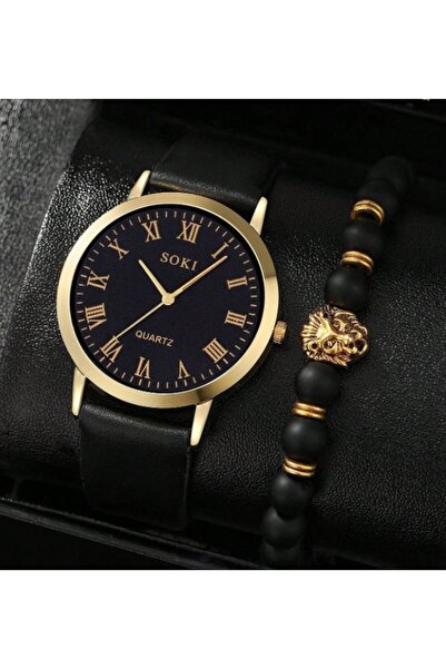 SOKI Set Ceas și Brățară Bărbați Elegant – Accesorii Masculine cu Ambalaj Cadou