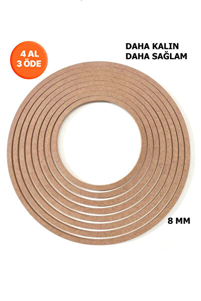 Buradadavar Hobi Ahşap 8'li Ham Mdf, 8mm Kalınlık, 30 Cm Kasnak, Boyanabilir ...