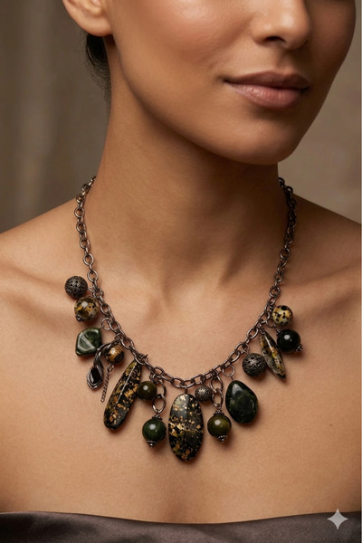 PETEK AKSESUAR AKRİLİK ESKİTME TASARIM KOLYE