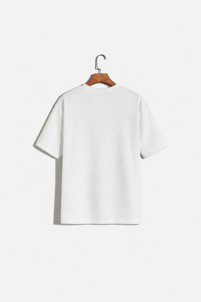 Aden Noor Erkek Beyaz Bisiklet Yaka Tişört