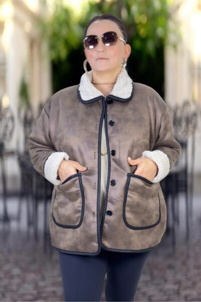 yagmurberen Button Closure Wide Side Pocket Inside Kur Fur-Trimmed B Peter Pa...