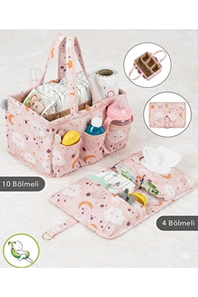MorBebe Anne Bebek Bakım Çantası Organizeri I Taşınabilir Bakım Çantası 2 li Set
