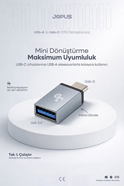 Jopus İphone, Android Uyumlu Type-C to USB 3.0 Hızlı Veri Aktarımı Otg Çeviri...