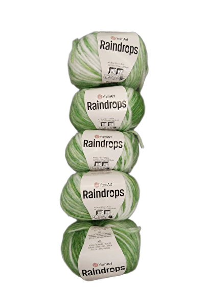 Yarnart RAINDROPS SET DE 5 fire pentru tricotat manual, cu efect marmorat, CU...