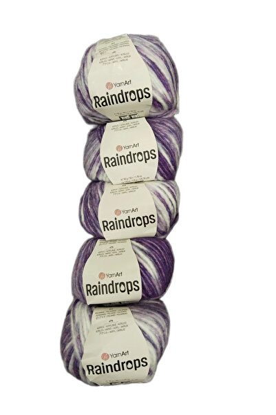Yarnart RAINDROPS SET DE 5 fire pentru tricotat manual, cu efect marmorat, CU...