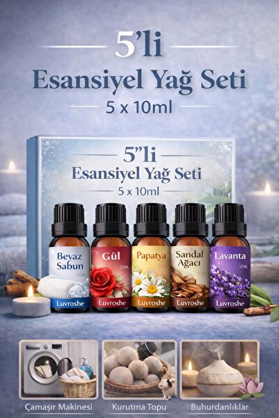 luvroshe Koku seti Uçucu Yağ Buhurdanlık Esansı Oda Kokusu Esansiyel Yağ 10ml...