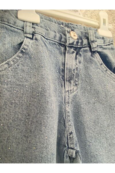 SweetMe İSPANYOL PAÇA TAŞLI KIZ ÇOCUK DENIM PANTOLON