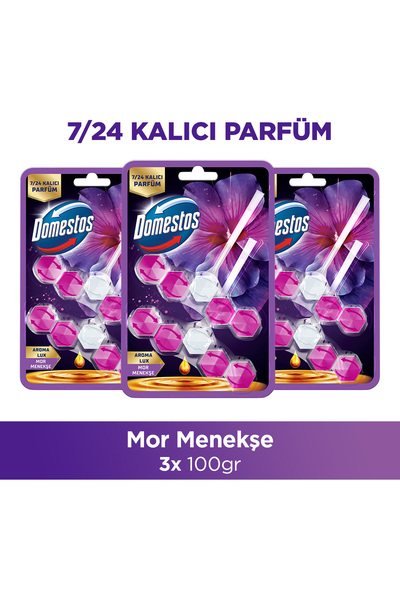 Domestos Aroma Lux Tuvalet Bloğu Mor Menekşe 100g x3