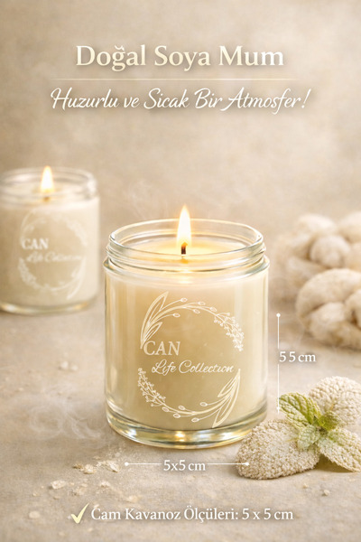 shop Mentollü Cam Kavanoz Mum