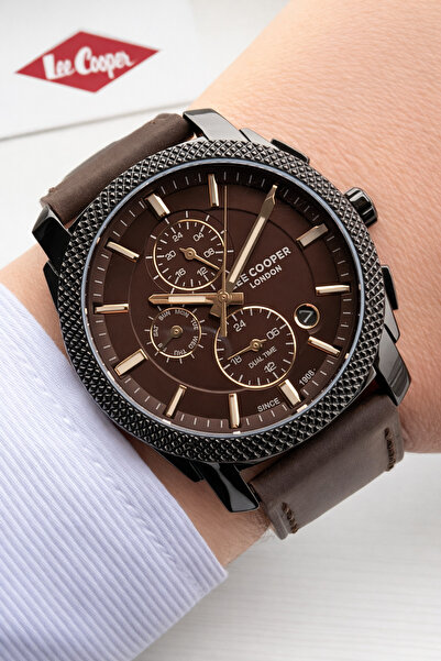 Lee Cooper Leather Cord Inner Functions Active 5 Atm Water Resistant Men Wris...