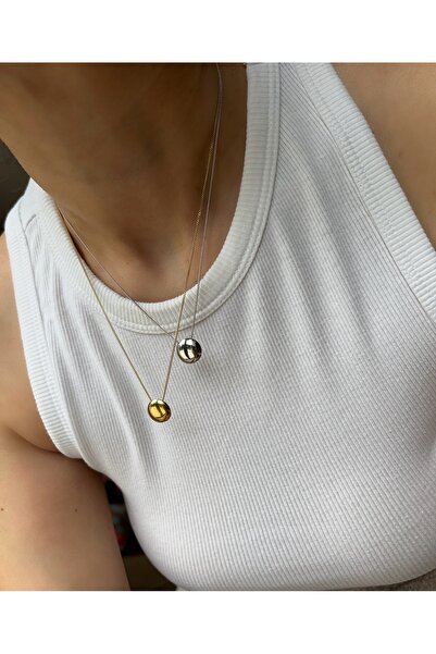 925 Ayar Gümüş Pill Minimalist Modern Zincir Kolye