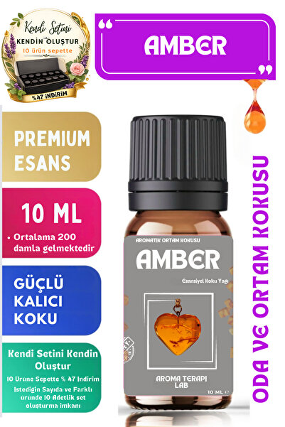 Aroma Terapi Lab Amber - Esansiyel Koku Yağı - Oda Ve Ortam Kokusu - Aromatik...