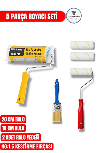 Genel Markalar Profesyonel Boyacı Rulo Fırça Seti 5 Parça Boya Badana Seti 25...