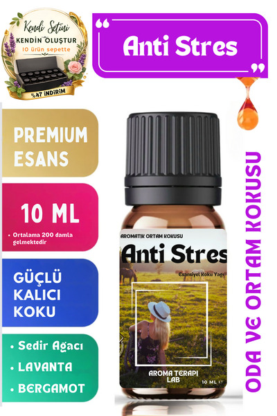 Aroma Terapi Lab Anti - Stres Esansiyel Koku Yağı - Oda Ve Ortam Kokusu - Aro...