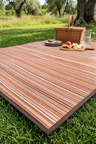 MELARİS HALI Plaj Karavan Halısı Hasır Kilim Katlanabilir Halı Balkon Teras B...