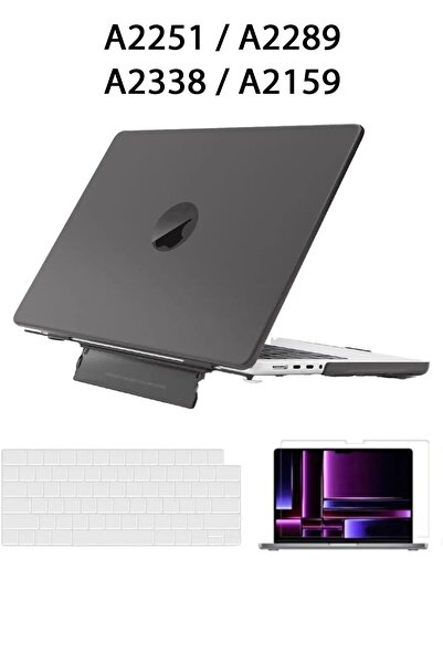 TEKNETSTORE Macbook Pro 13 Inç M1-m2 Çip A2338 Tam Uyumlu Alt Üst Kılıf Klavy...