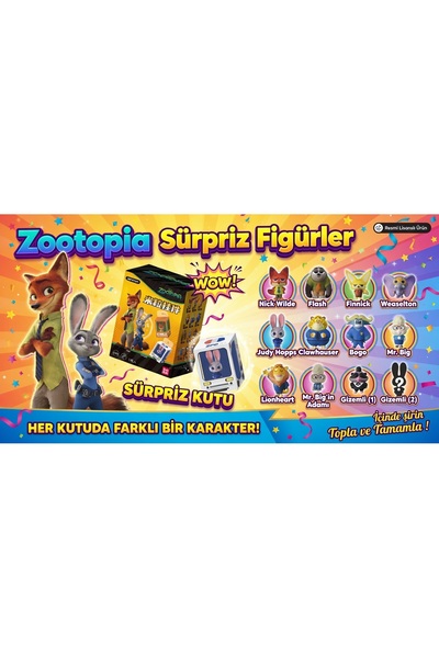 Natavanbutık Zootopia (Zootropolis) Minyatür Figür Koleksiyonu - Mini Figür