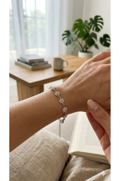 karmabijuteriaksesuar Papatyalı Paslanmaz Çelik Bileklik