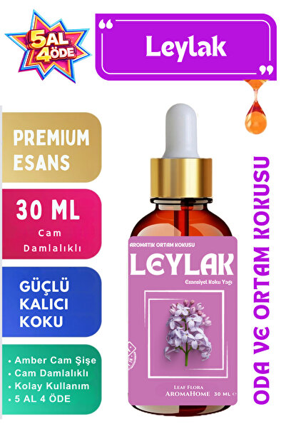 LeafFlora AromaHome Leylak - Esansiyel Koku Yağı - Aromatik Oda ve Ortam Koku...