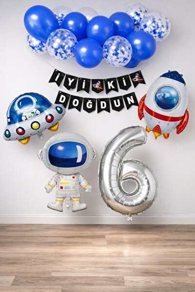 Patladı Gitti مجموعة احتفالات حفلات أعياد الميلاد بعمر 6 سنوات من Space Conce...