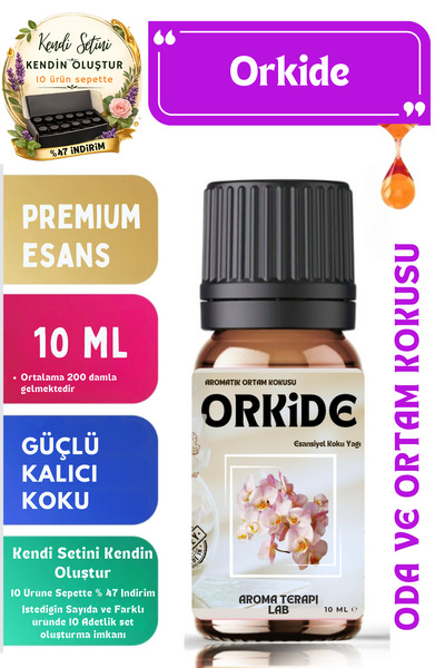 Aroma Terapi Lab Orkide - Esansiyel Koku Yağı - Oda Ve Ortam Kokusu - Aromati...