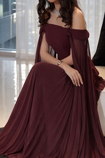 SKY dresses فستان برغندي بوليسيه