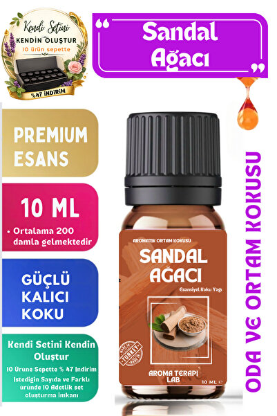 Aroma Terapi Lab Sandal Ağacı - Esansiyel Koku Yağı - Oda Ve Ortam Kokusu - A...