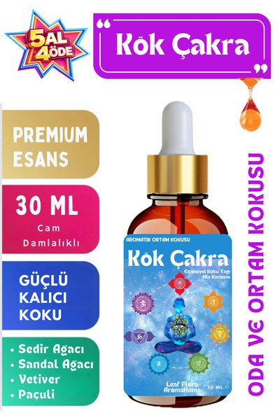 LeafFlora AromaHome Kök Çakra - Esansiyel Koku Yağ Karışımı - Oda Ve Ortam Ko...