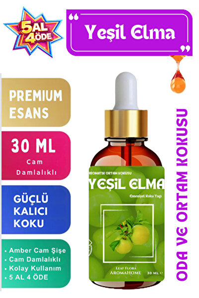 LeafFlora AromaHome Yeşil Elma - Esansiyel Koku Yağı - Aromatik Oda ve Ortam ...