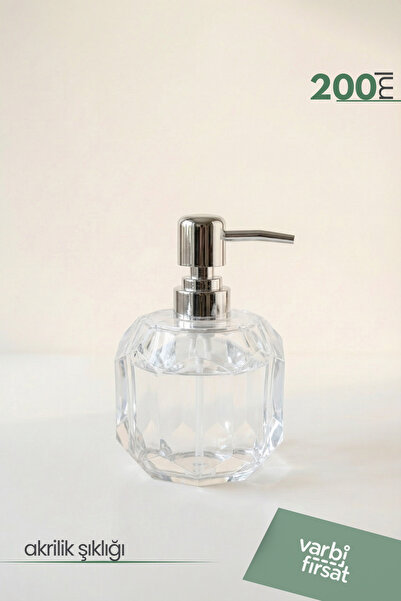 Varbifırsat Akrilik Altıgen Sıvı Sabunluk 200 ml | Modern Dekoratif Tasarım |...
