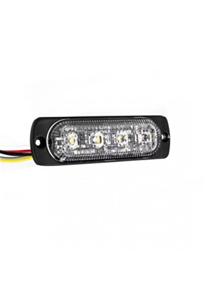 Xenon Bright Lampă stroboscopică LED cu 4 LED-uri, lumină portocalie, 12V-24V...