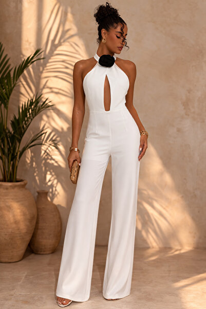 Lijuri Salopetă cu decolteu în jos și guler cu detaliu de trandafiri 1379 R3-...