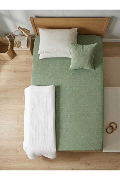 ELEGANCEHOME 100% Cotton Lu Single Fitted Sheet 100X200 cm - Modern Patterned...