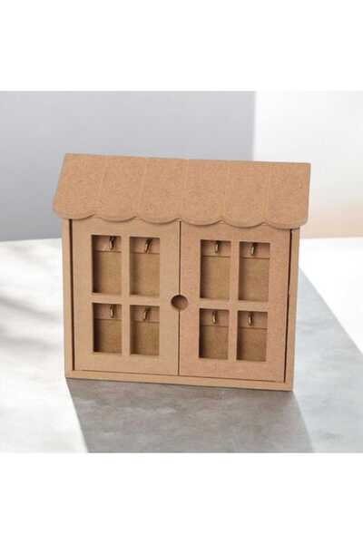 Home Ahşap Boyanabilir Dekoratif İki Kapaklı Anahtarlık