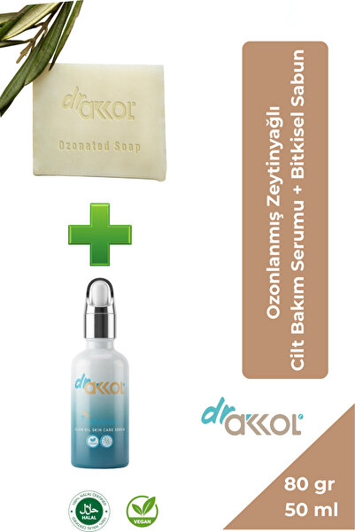 Dr. Akkol Ozonlanmış Zeytinyağlı Cilt Bakım Serumu 50 ml + Bitkisel Sabun 2'si bir arada!