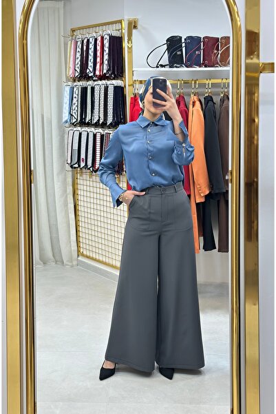 Vuntal BUTİK بنطلون بالازو طويل مزدوج